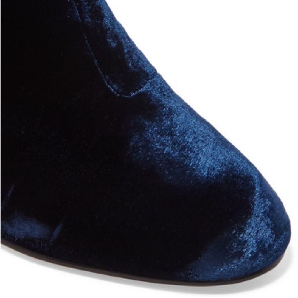 🆕NWT rare Sam Edelman Navy Velvet Heeled Booties - Picture 5 of 9